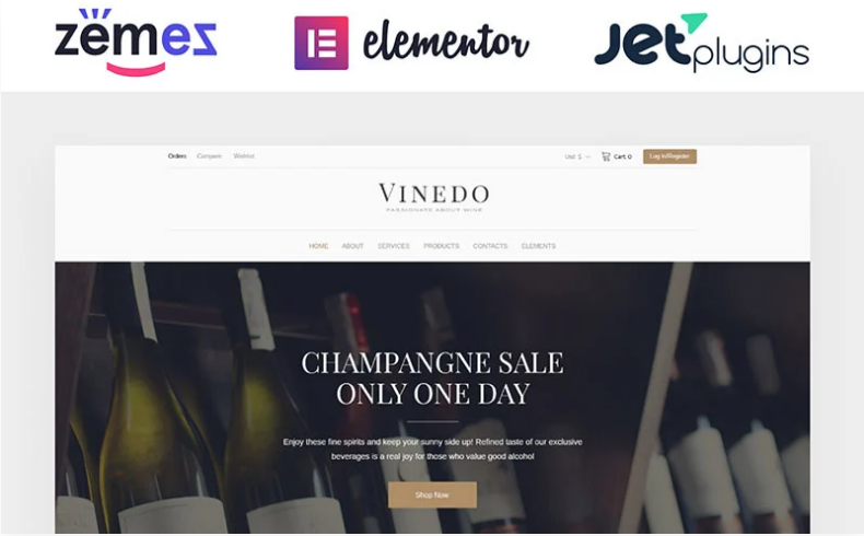 Vinedo Vinery Elementor WooCommerce Theme