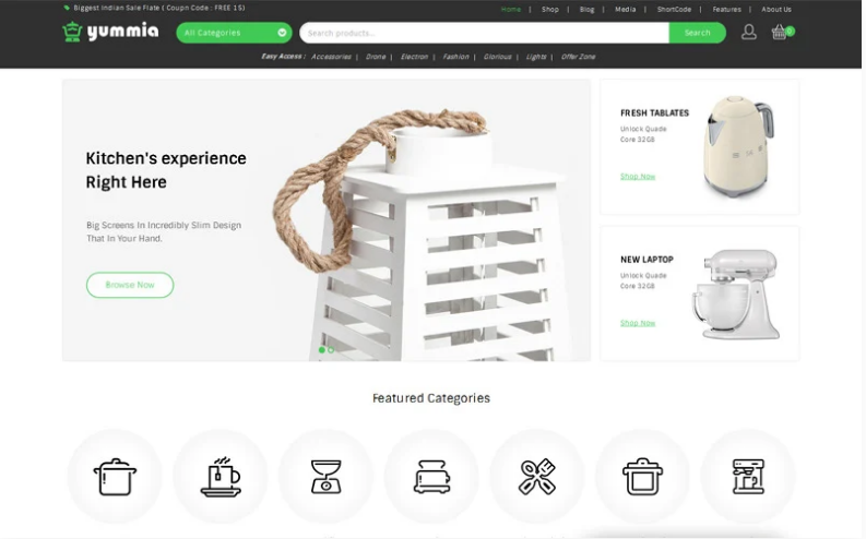 Yummia Multi Store WooCommerce Theme