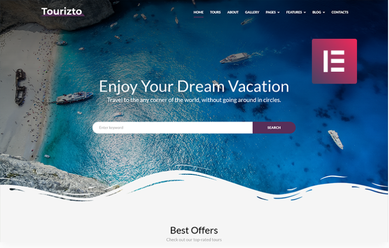 Tourizto Travel Company Elementor WordPress Theme 1