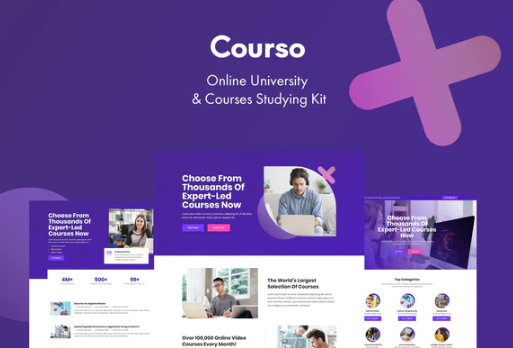 Courso Online University Courses Elementor Template Kit