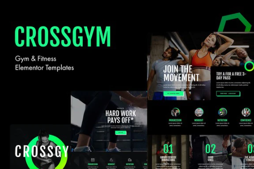 CrossGym Gym Fitness Elementor Template Kit