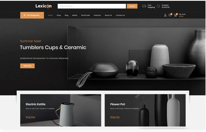 Lexicon Art Gallery Shop WooCommerce Theme 1