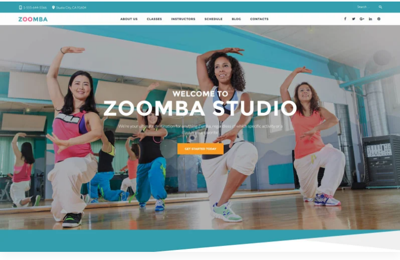 Zoomba Zoomba Dance Studio WordPress Theme 1