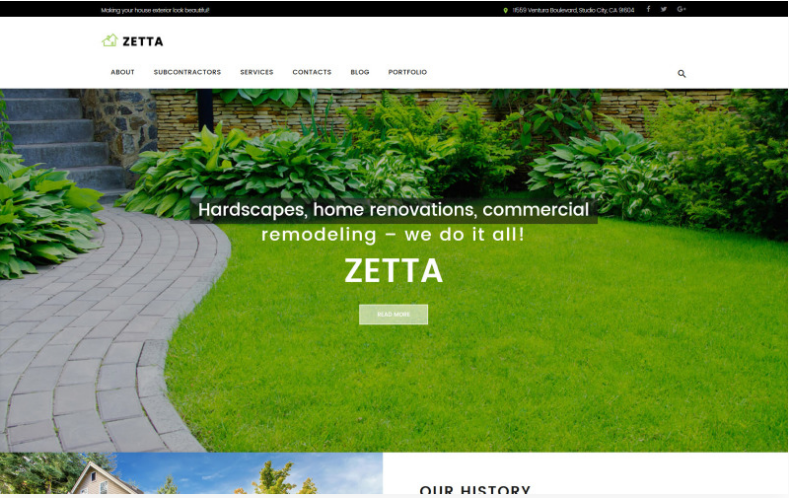 Zetta Exterior Garden Landscape WordPress Theme