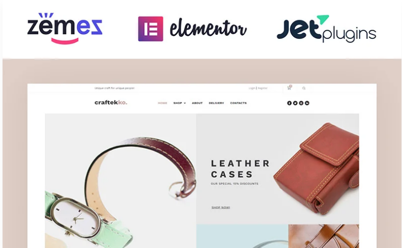 Craftekko Handmade ECommerce Clean Elementor WooCommerce Theme