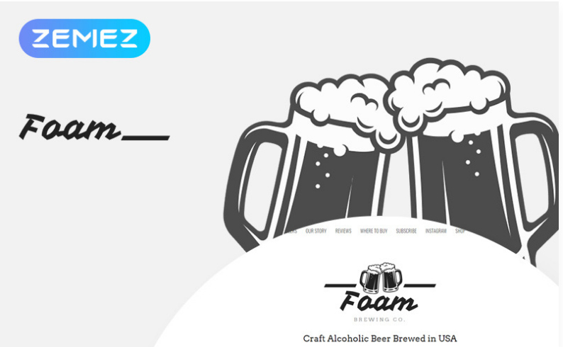 Foam Beer Pub ECommerce One Page Modern Elementor WooCommerce Theme