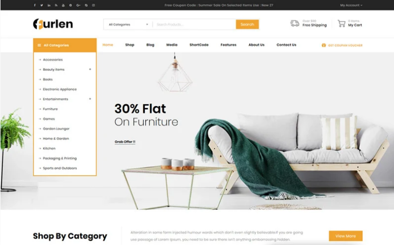 Furlen Home Decor Store WooCommerce Theme 1