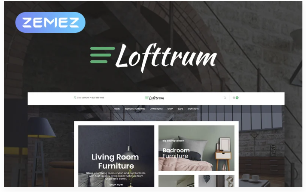 Lofttrum Furniture Online Shop Elementor WooCommerce Theme