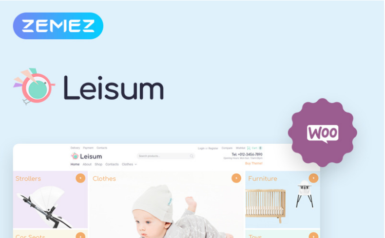 Leisum Kids Store ECommerce Minimal Elementor WooCommerce Theme