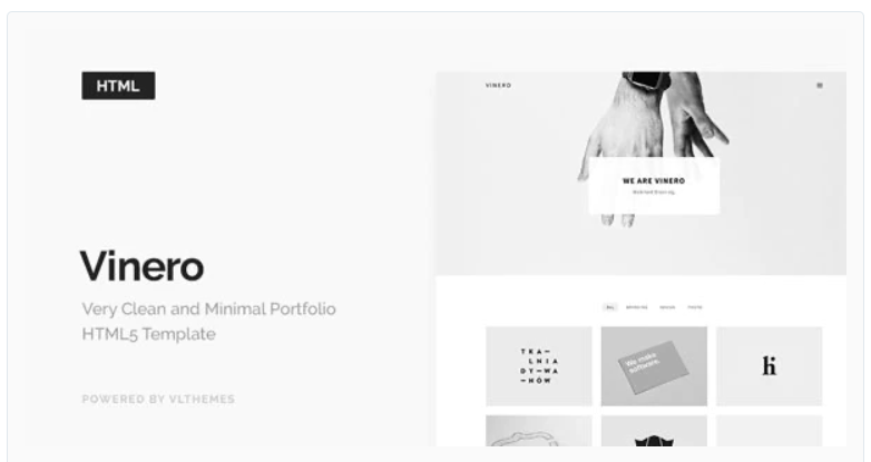 Vinero Very Clean and Minimal Portfolio Template