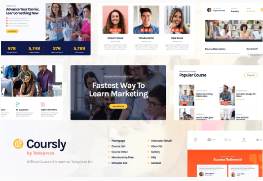 Coursly Offline Course Elementor Template Kit