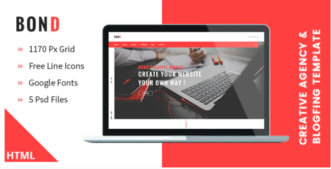 Bond Creative Agency Blogging HTML Template