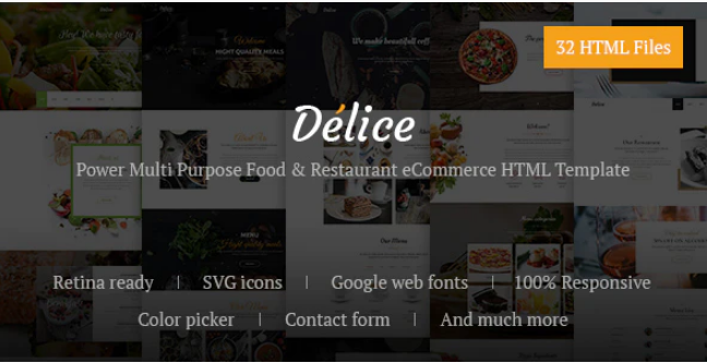 Delice Power Multi Purpose Food Restaurant eCommerce HTML Template