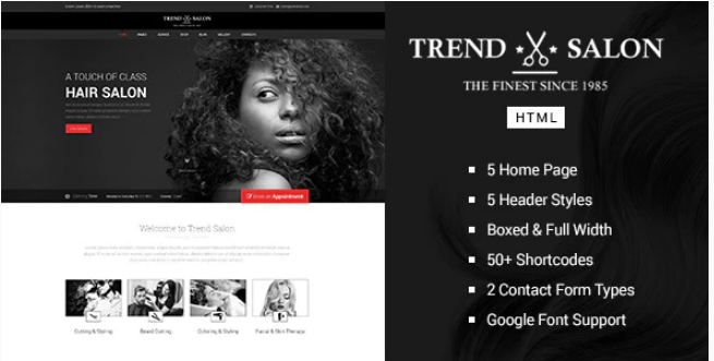 Trend Salon Barbershop HTML Template