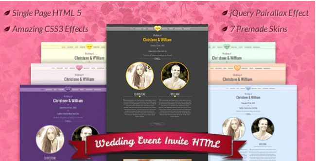 Wedding Event Marriage Invite HTML Template