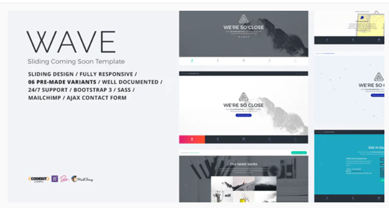 WAVE Sliding Coming Soon Template