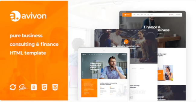 Avivon Pure Business Consulting Finance HTML5 Template