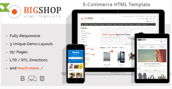 Bigshop eCommerce HTML Template