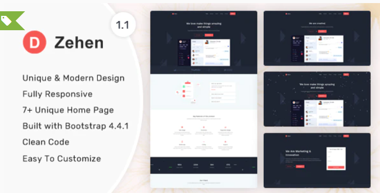 Zehen Landing Page Template