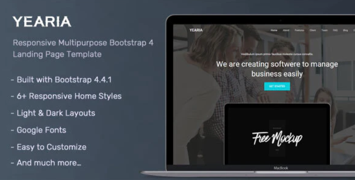 Yearia Multipurpose Landing Page Template