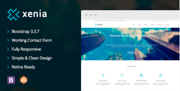 Xenia Refined HTML 5 CSS 3 Corporate Template