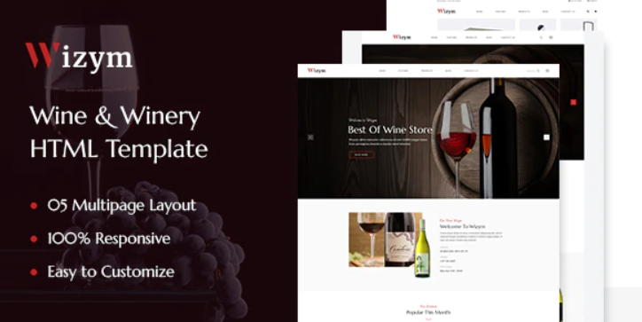 Wizym Wine Winery HTML Template 1