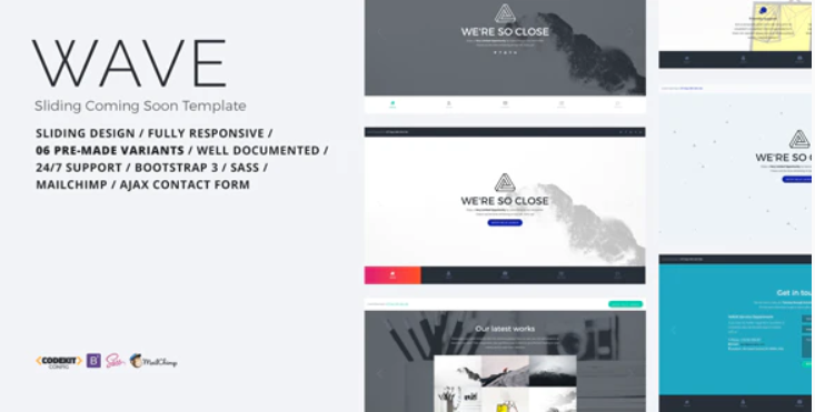 WAVE Sliding Coming Soon Template 1