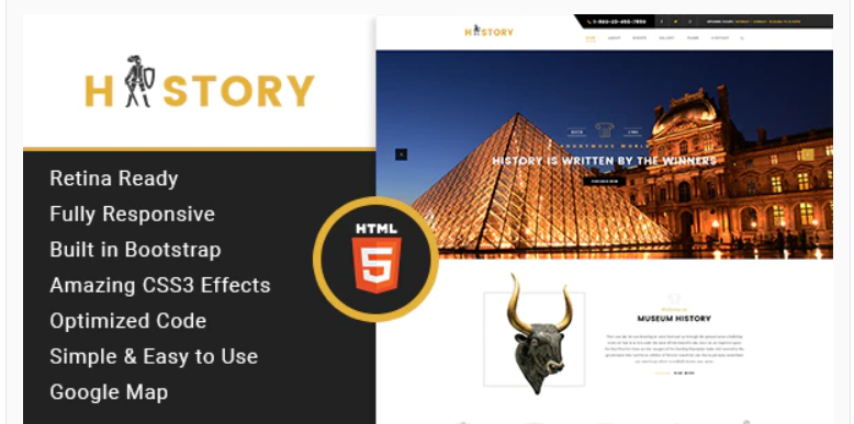 History Museum Exhibition HTML Template