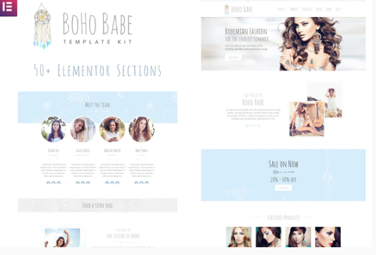 Boho Babe Elementor Template Kit