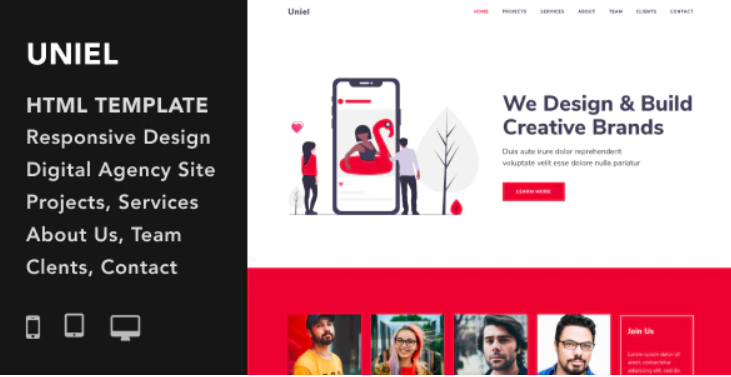 Uniel Digital Agency HTML5 Responsive Template