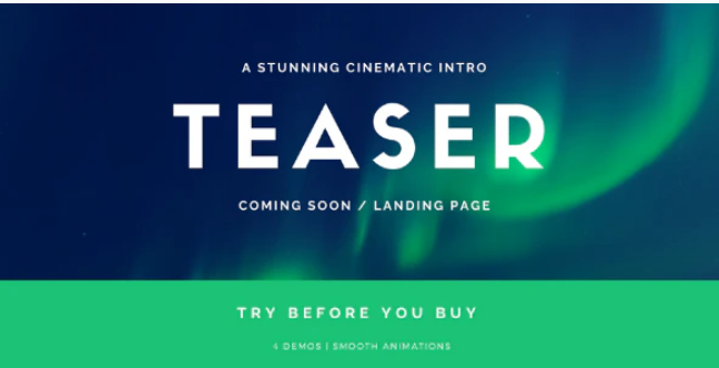 Coming Soon Template Landing Page Stomp Cinematic Intro