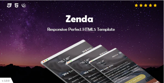 Zenda Onepage HTML Landing Page Template