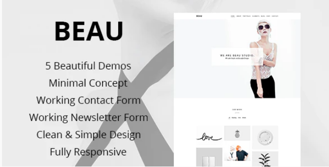 Beau Minimal Portfolio Agency HTML Theme