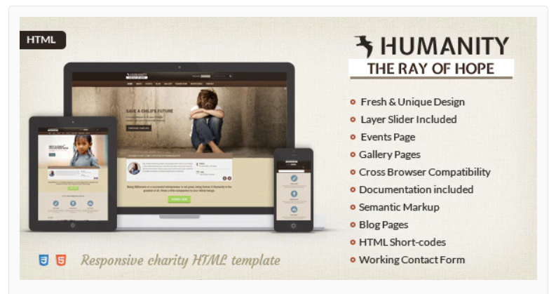 Humanity Charity HTML5 Template