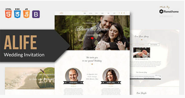 Alife Wedding Invitation HTML Template