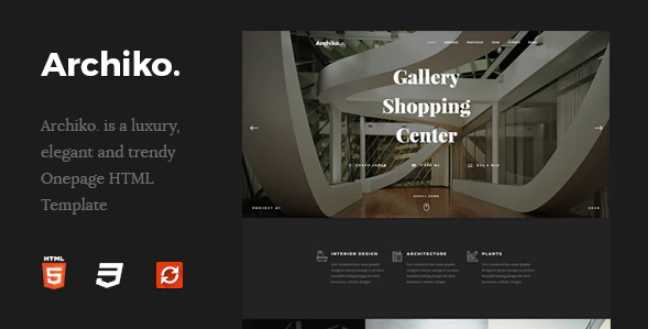 Archiko. Architecture Onepage HTML Template