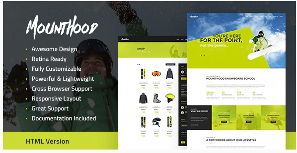 Mounthood Ski and Snowboarding HTML Template