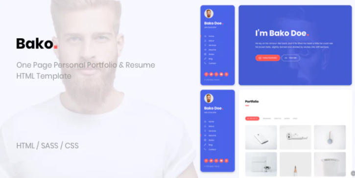 Bako Personal Portfolio Resume HTML Template