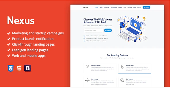 Nexus Premium SaaS Landing Page Template