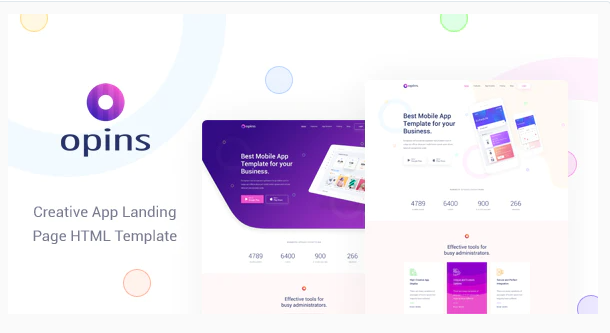 Opins Creative App Landing Page HTML Template