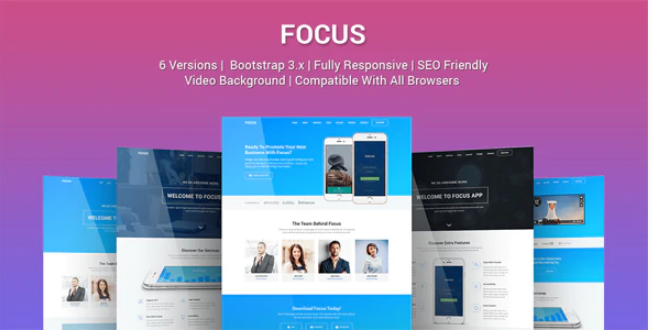 Focus Multi Purpose App Landing Page Template