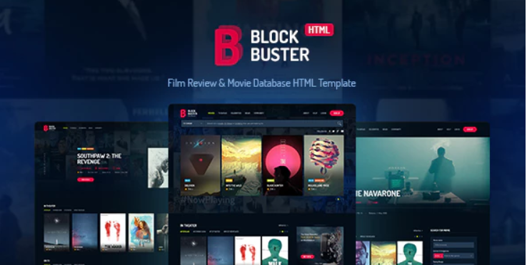 BlockBuster Film Review Movie Database HTML Template