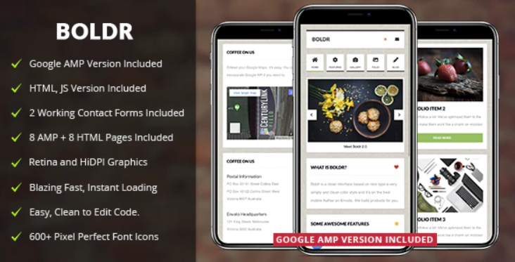 Boldr Mobile Template and Google AMP