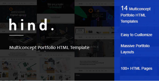 Hind Multi Concept Portfolio HTML Template