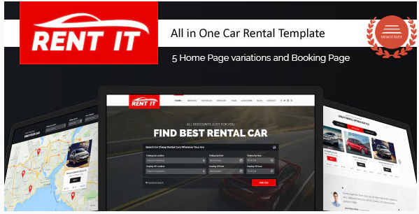 Rent It Car Rental Template with RTL Support