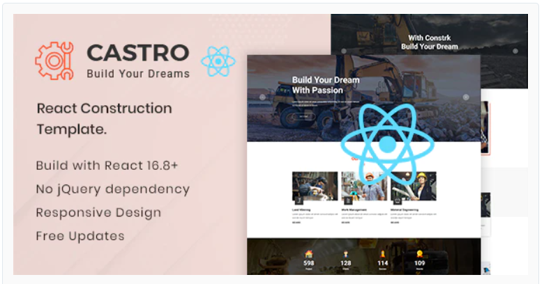 Castro – React Construction Template