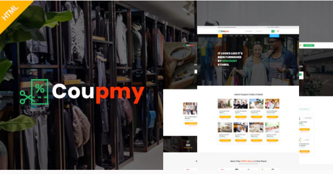 Coupmy Coupons Affiliates Offers Deals Discounts Marketplace HTML Template