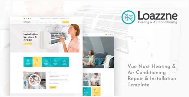 Loazzne Vue Nuxt Heating Air Conditioning Services Template