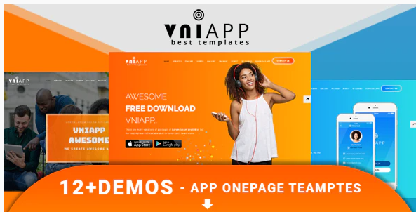 VniApp Showcase Mobile App HTML Template