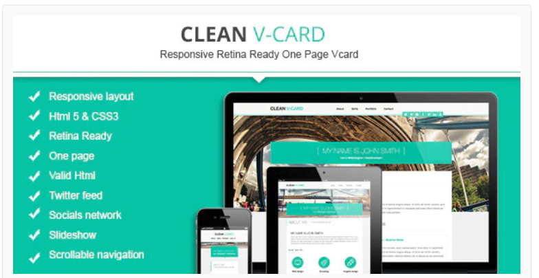 Clean Html V card Template 1